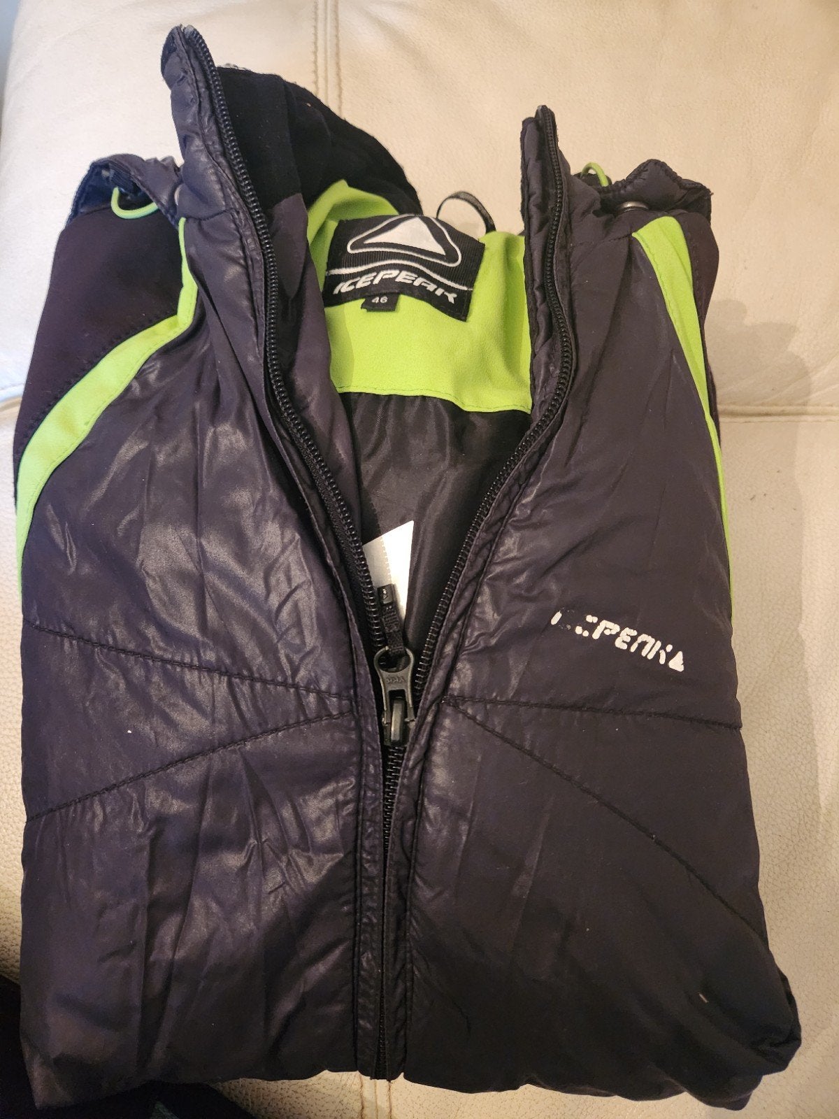 Icepeak skijas - Zwart met limegroene details - Maat XS, Kleding | Dames, Wintersportkleding, Icepeak, Ophalen of Verzenden, Jack