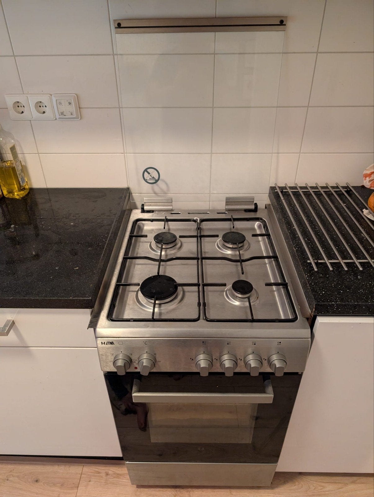 ETNA FGV350RVS Gasfornuis met Oven - 50cm breed, Ophalen, Gebruikt, 4 kookzones, Gas