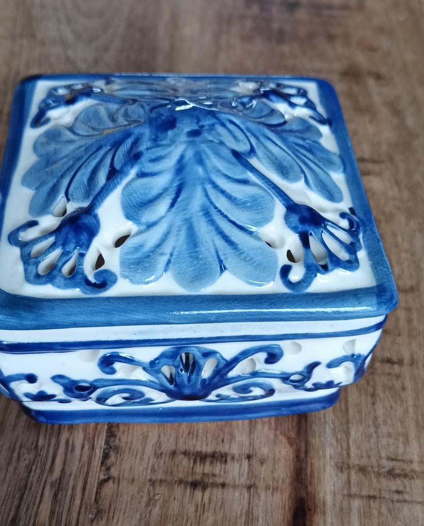 Delfts blauw doosje, handgeschilderd, Blue Delft Holland, Ophalen of Verzenden