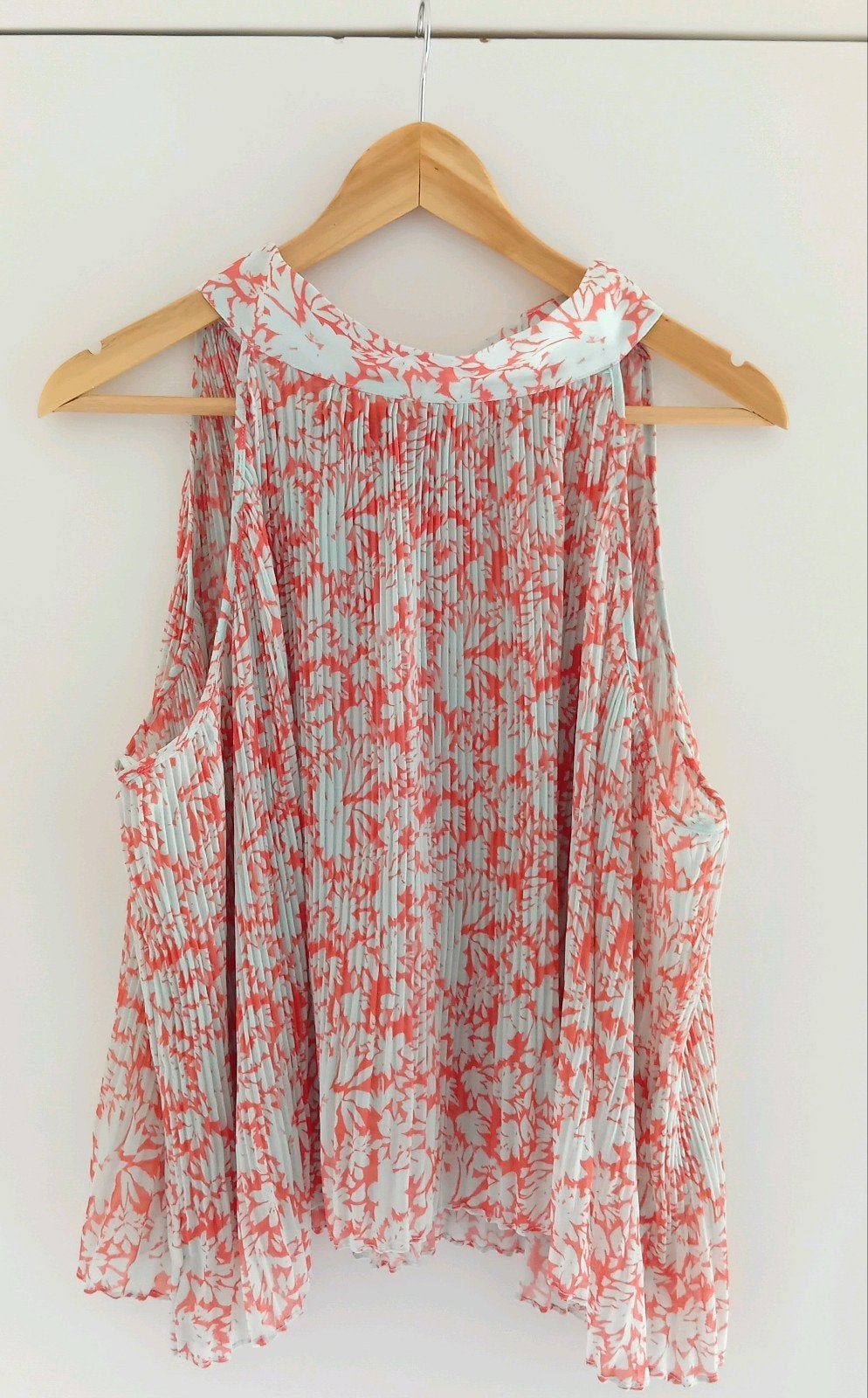 BGN haltertop plissé turquoise koraal 40, Kleding | Dames, Maat 38/40 (M), Overige kleuren, Ophalen of Verzenden, Zo goed als nieuw