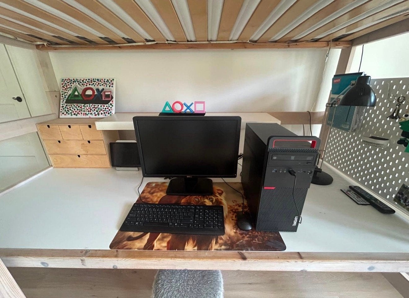 Lifetime Whitewash Hoogslaper/Halfhoogslaper met Bureau, Hoogslaper, Eenpersoons, 210 cm, 160 tot 180 cm