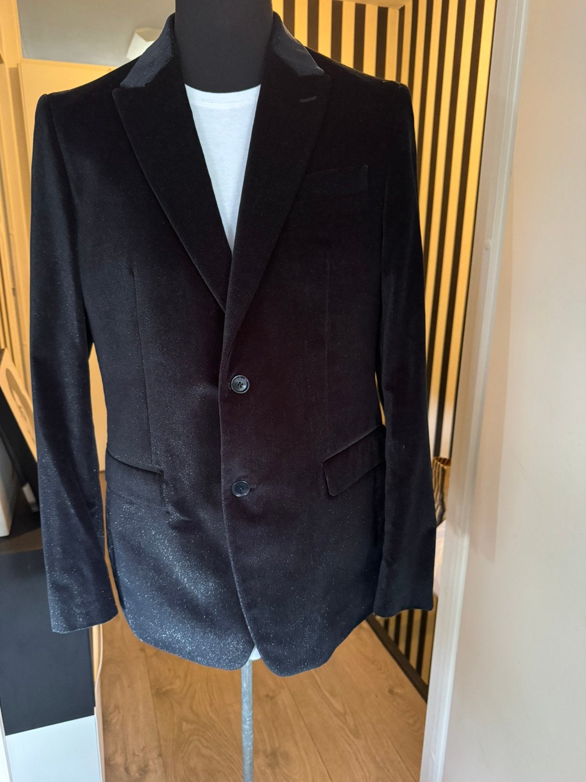 Moschino velours heren blazer maat 54, Ophalen of Verzenden, Zo goed als nieuw, Maat 52/54 (L), Zwart