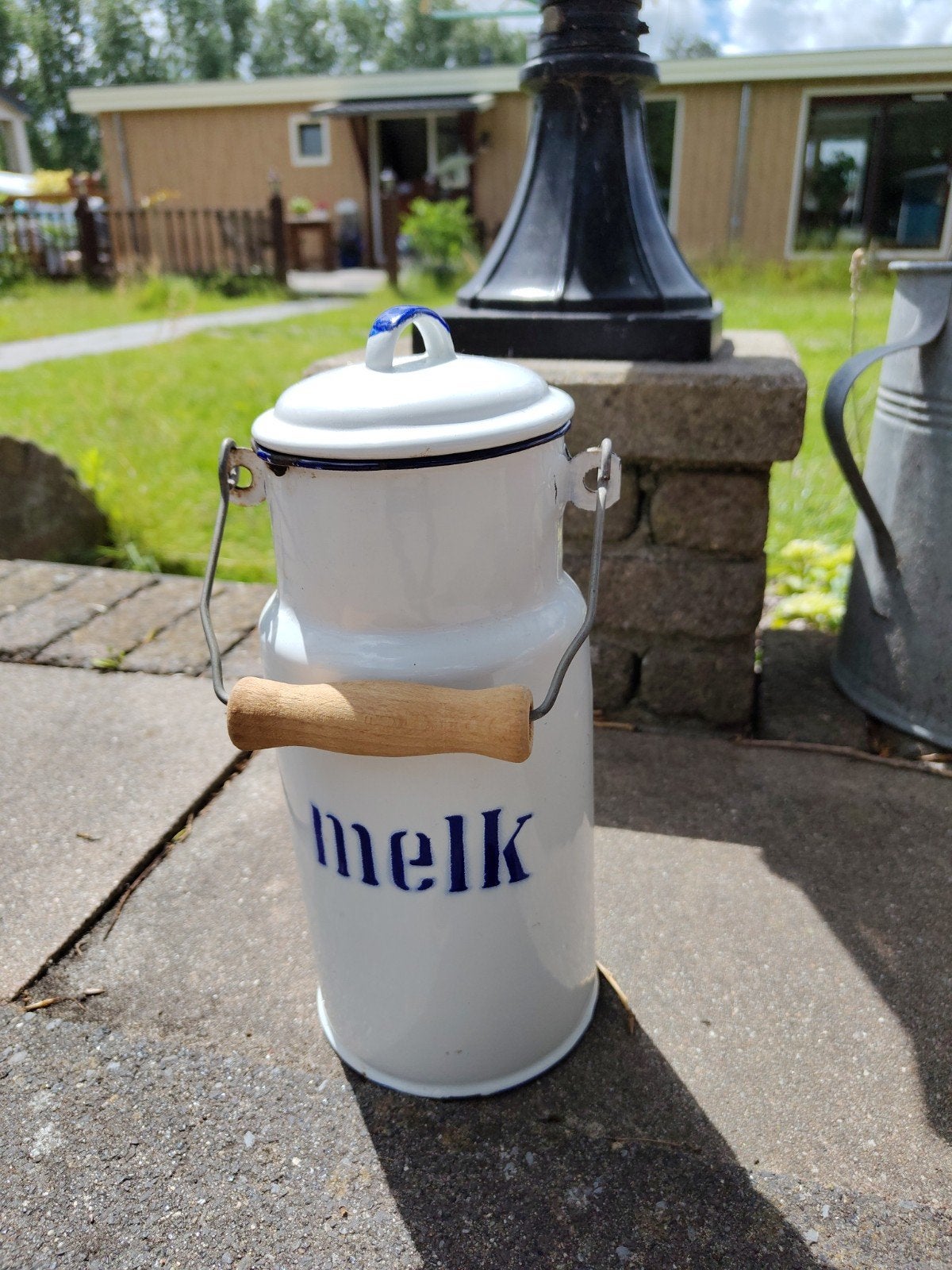Vintage geëmailleerde melkbus - ca. 30cm hoog, Ophalen of Verzenden
