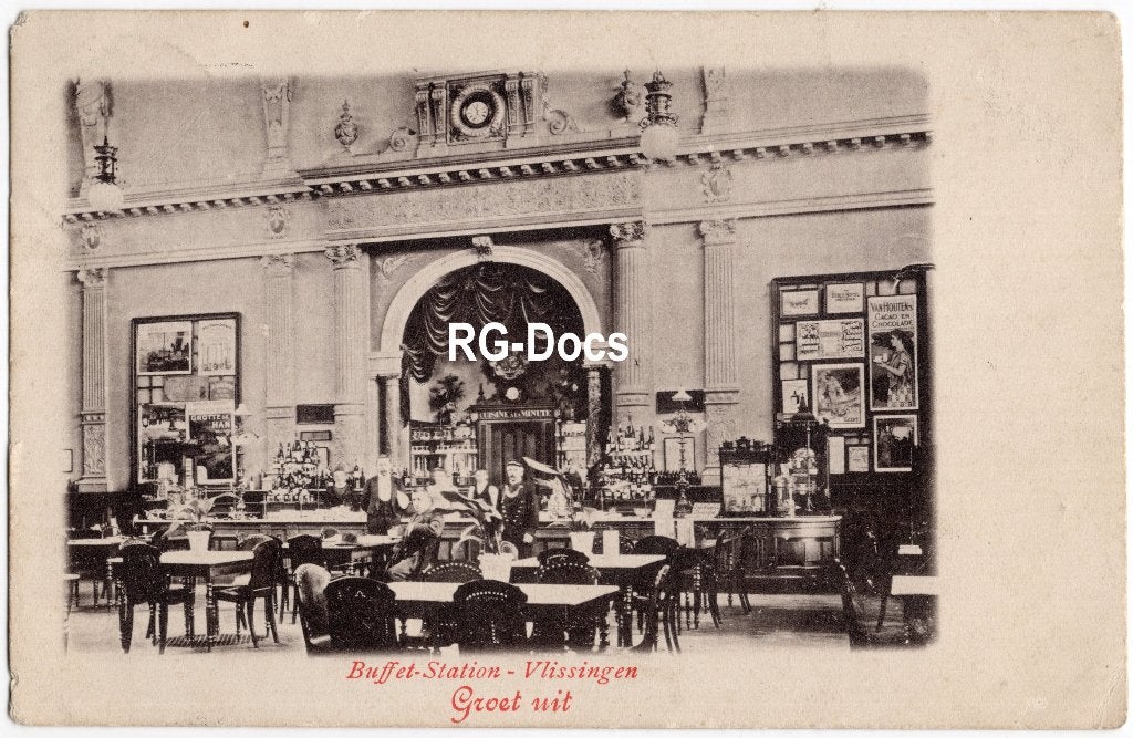 Ansichtkaart Briefkaart Buffet trein Station Vlissingen 1906, Ophalen of Verzenden, Voor 1920, Gelopen, Zeeland