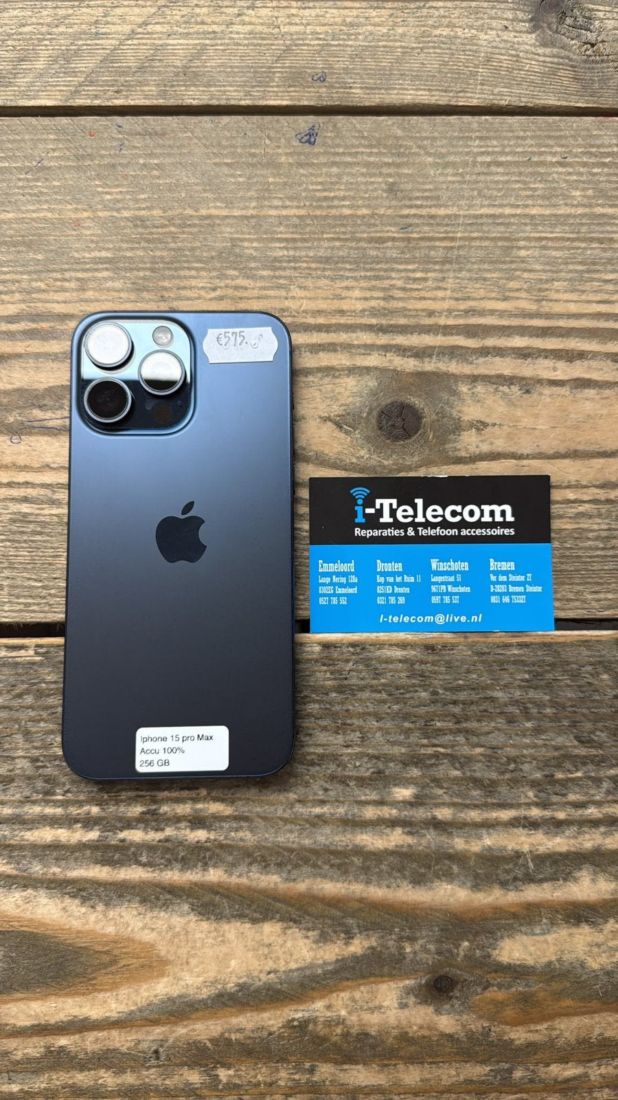 Iphone 15 pro max blue 256 GB + garantie 100%, Ophalen of Verzenden, Zo goed als nieuw, Overige typen