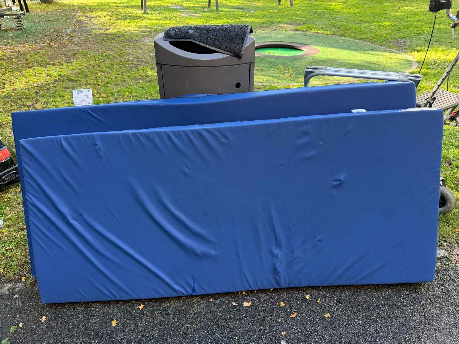 Twee Deron matrassen, blauw, 82x192x14 en 90x200x15, Gebruikt, Eenpersoons, 80 cm, Matras