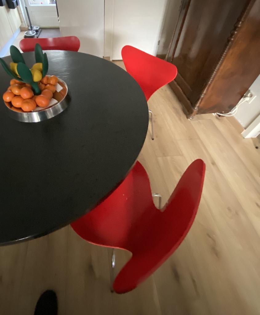 3 x Arne Jacobsen/ Fritz Hansen vlinderstoel serie 7, Ophalen, Gebruikt, Drie, Modern