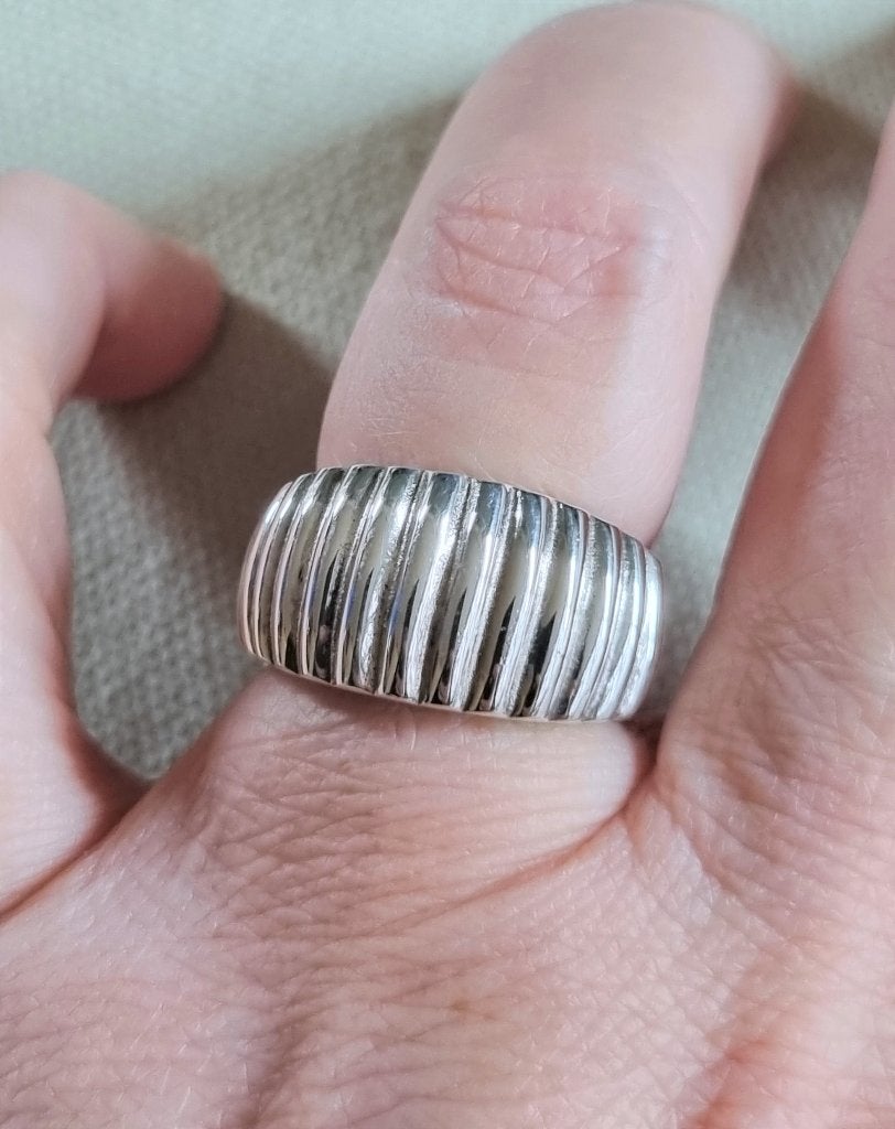 Maat 16 - Mooie zilveren (925) DESIGN ring, Ophalen, Dame, Zilver, Zilver
