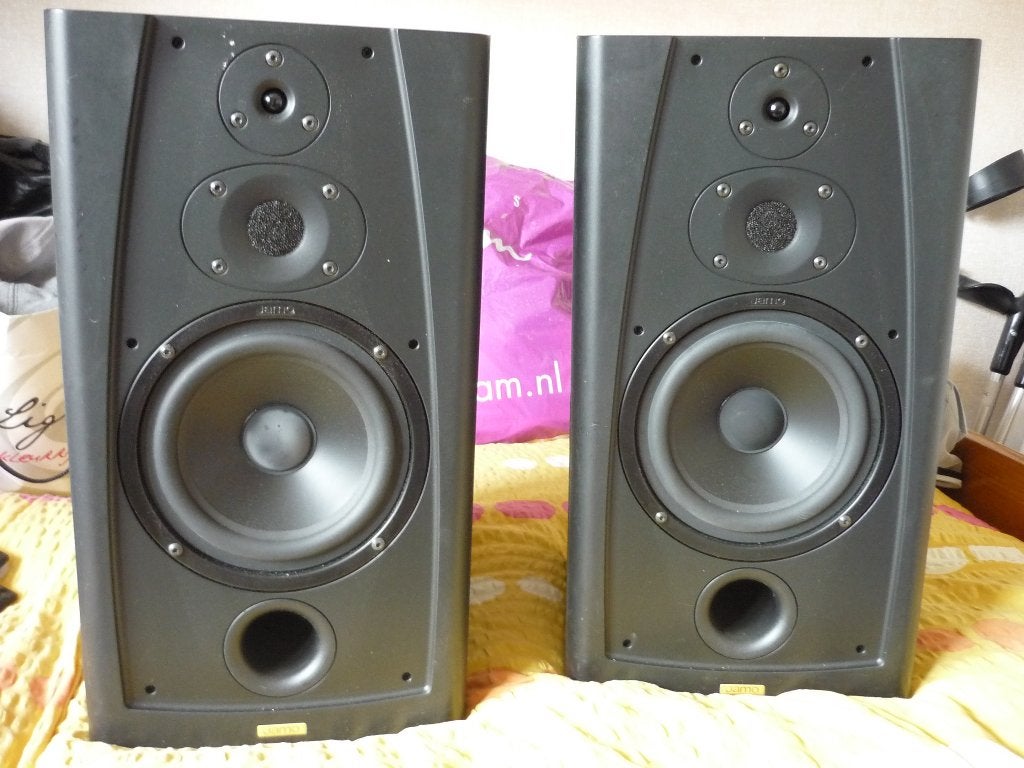 set Jamo 68 luidsprekers  zie foto,s, Ophalen, Gebruikt, 60 tot 120 watt, Front, Rear of Stereo speakers