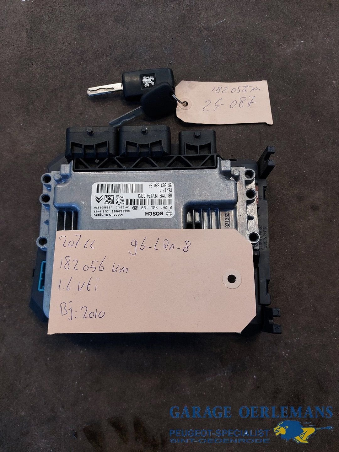 ecu set peugeot 207cc 1.6 VTI 9666382080, Auto-onderdelen, Gebruikt, -, -, ARN erkend