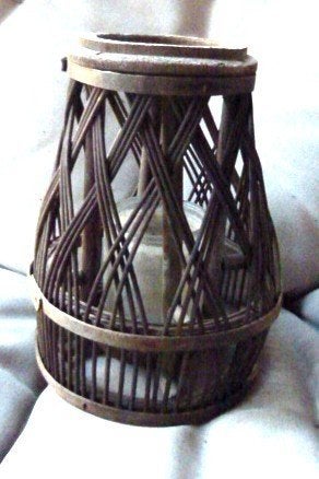 rieten windlicht, Ophalen of Verzenden, Zo goed als nieuw, Natuurlijk materiaal, Windlicht