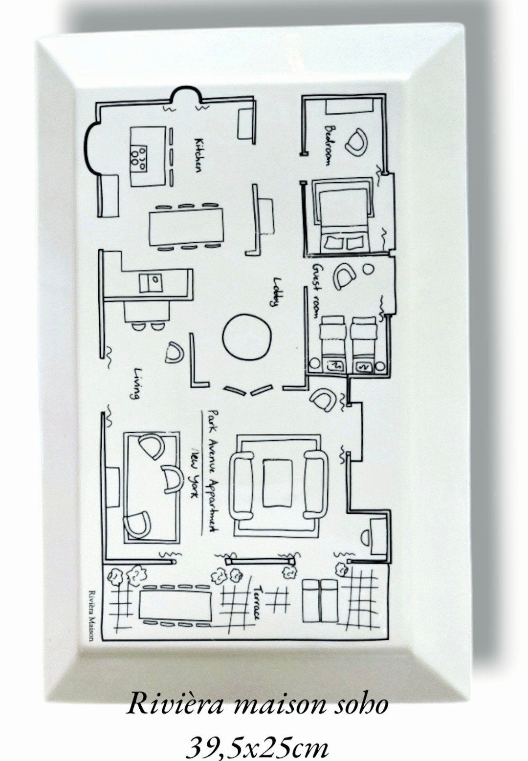 Rivièra maison soho serveerschaal porselein, Huis en Inrichting, Keuken | Servies, Ophalen of Verzenden, Porselein, Overige stijlen
