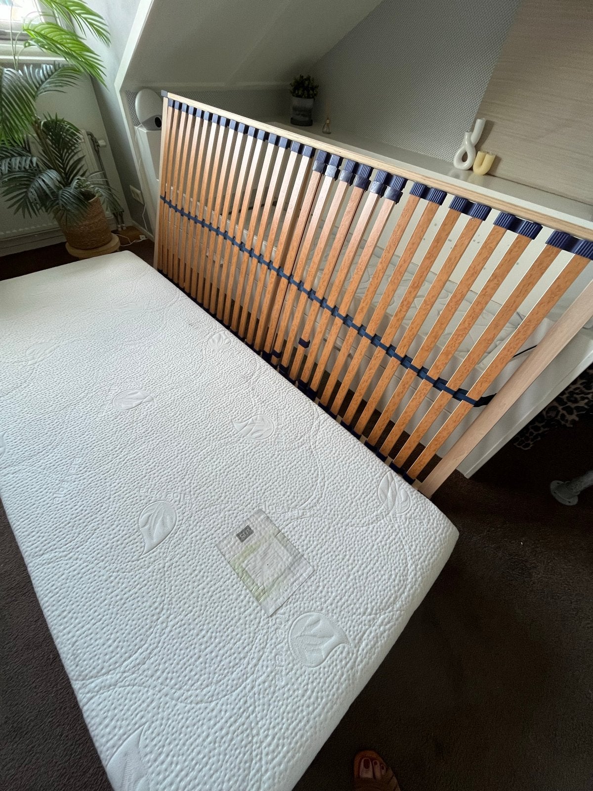 Lattenbodem en matras 90x210 cm, Ophalen, 90 cm, Eenpersoons, 210 cm