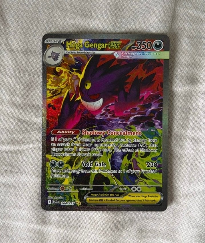Mega Gengar 284 EX Pokémon kaart - Full Art, Ophalen, Zo goed als nieuw, Losse kaart, Foil