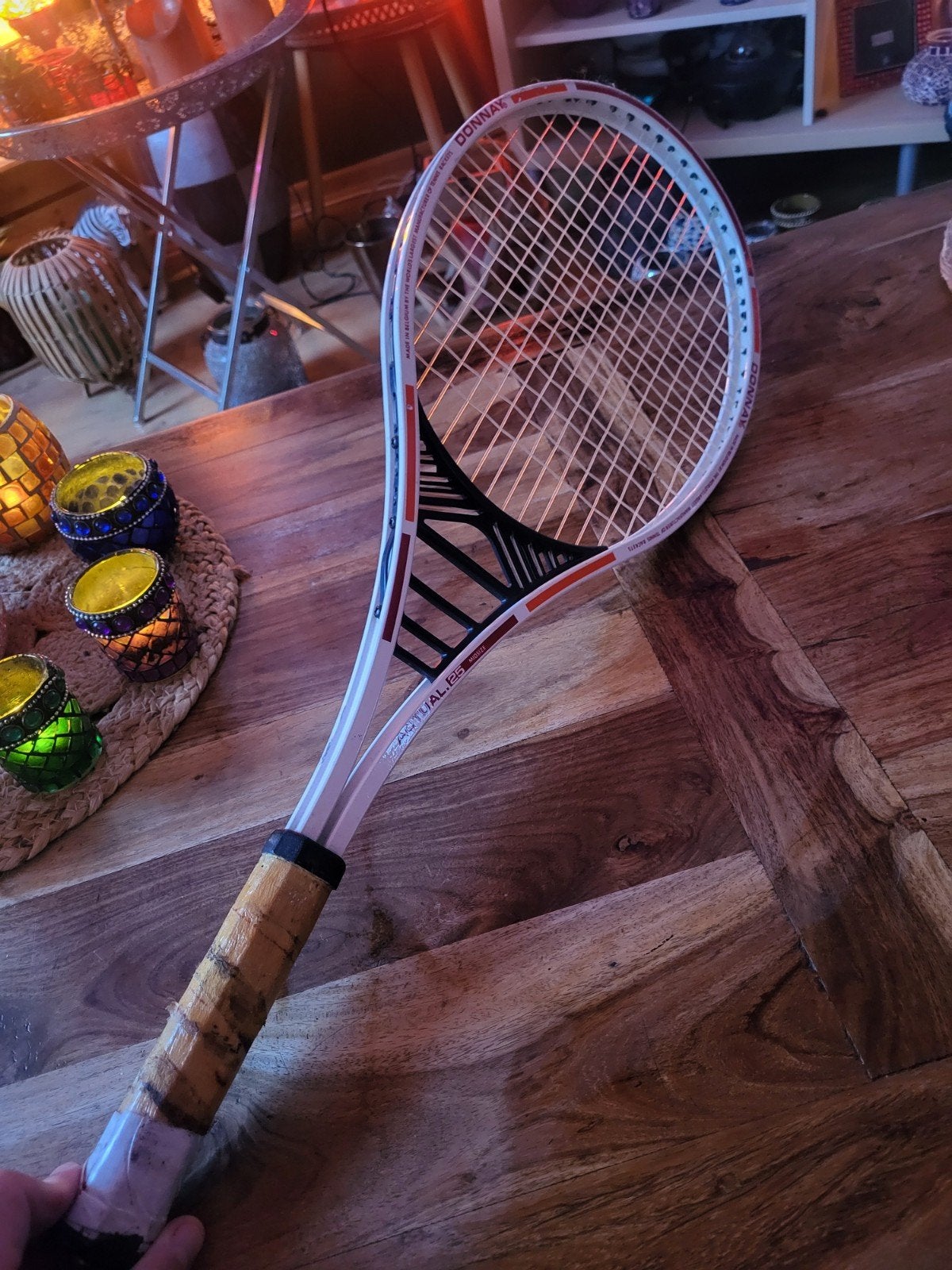 Retro Donnay Actual 25 Tennisracket (Belgium) incl. hoes, Overige merken, Gebruikt, L4, Ophalen of Verzenden