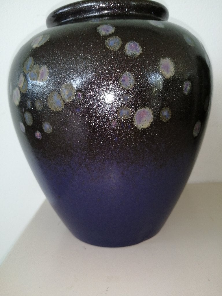 Scheurich Keramik West Germany Pottery paars met Glitter, Ophalen of Verzenden, Gebruikt, Paars, Steen/keramiek