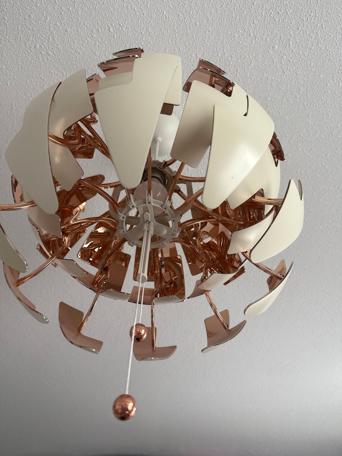 IKEA Maskros hanglamp - Wit/Koper, Ophalen of Verzenden, Zo goed als nieuw, Kunststof, E27 (groot)