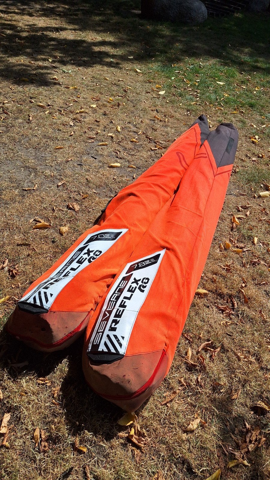 2x Severne Reflex8 windsurfzeilen - 7.0m2 en 7.8m2, Watersport en Boten, Ophalen, Gebruikt, Zeil