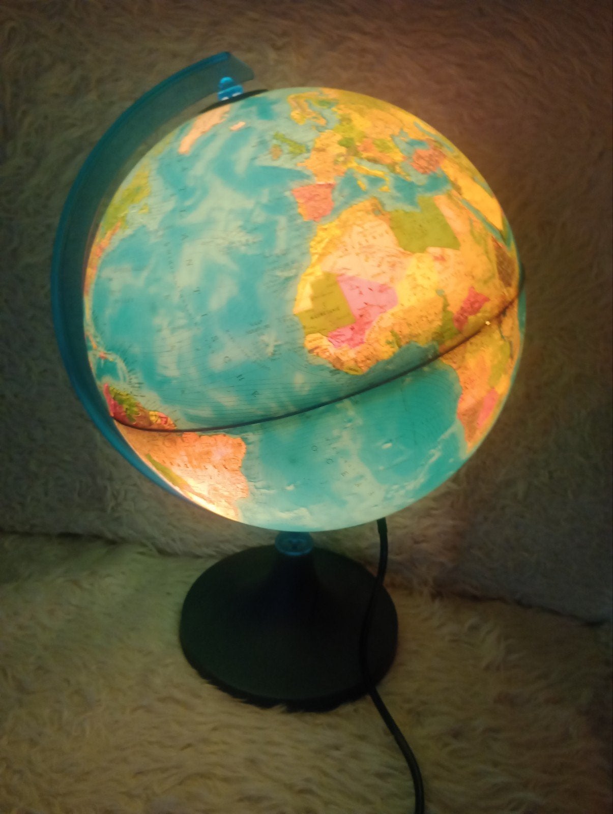 Verlichte Wereldbol - Globe, Ophalen of Verzenden, Verlicht, Zo goed als nieuw