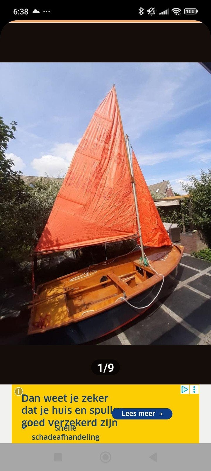 Zeilbootje Mirror Dinghy - Klassieke Houten Zeilboot, Watersport en Boten, Open zeilboten, Ophalen, Gebruikt, Zelflozend, Hout