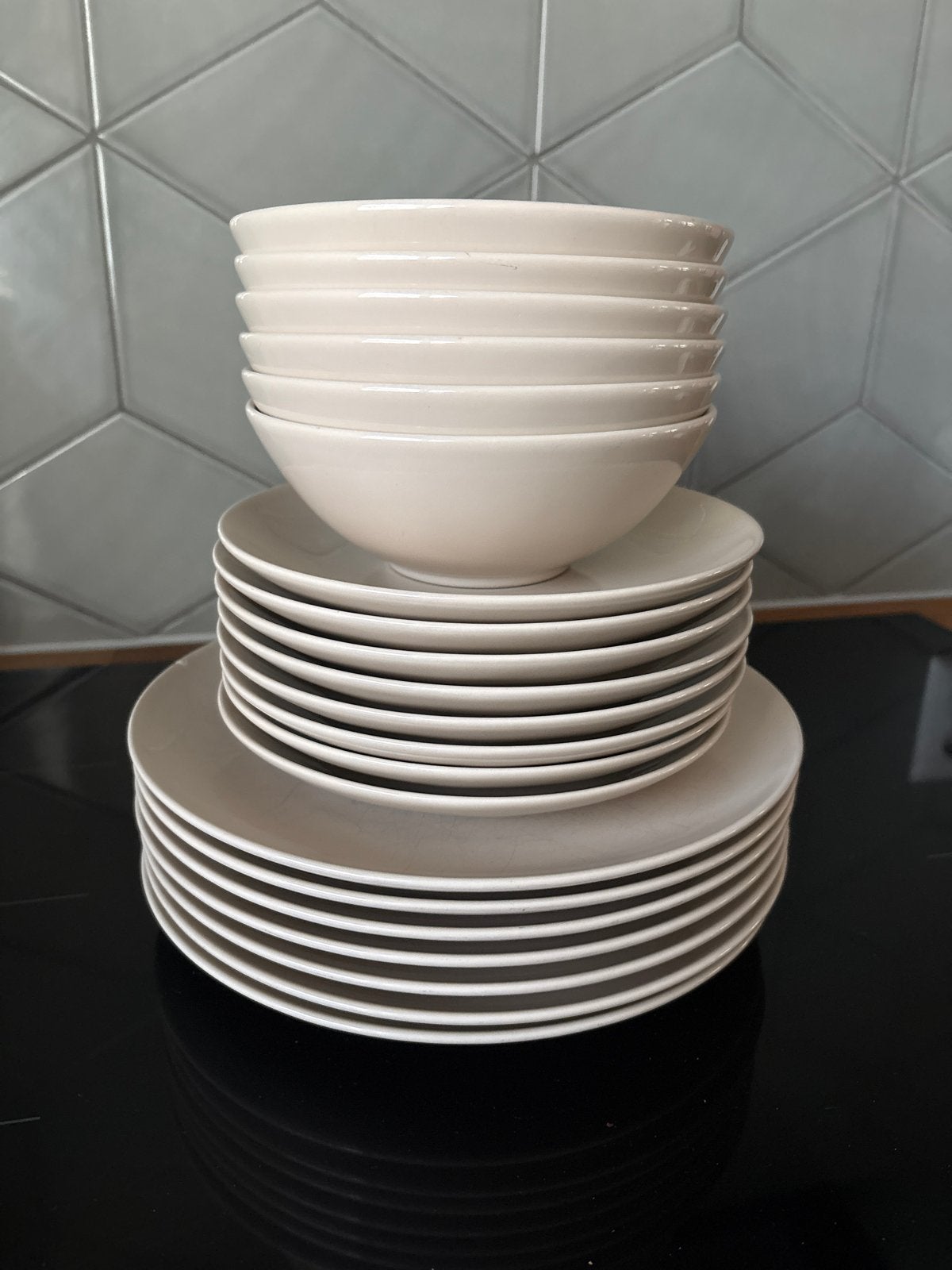 IKEA Fargklar servies beige creme, Gebruikt, IKEA, Ophalen of Verzenden, Overige stijlen