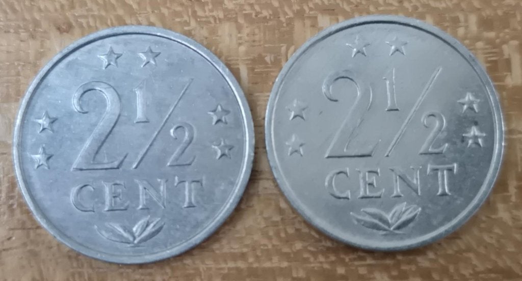 2.5 Cent nederlandse antillen 1979 1980 aluminium, Verzenden, Koningin Juliana, Overige waardes, Setje