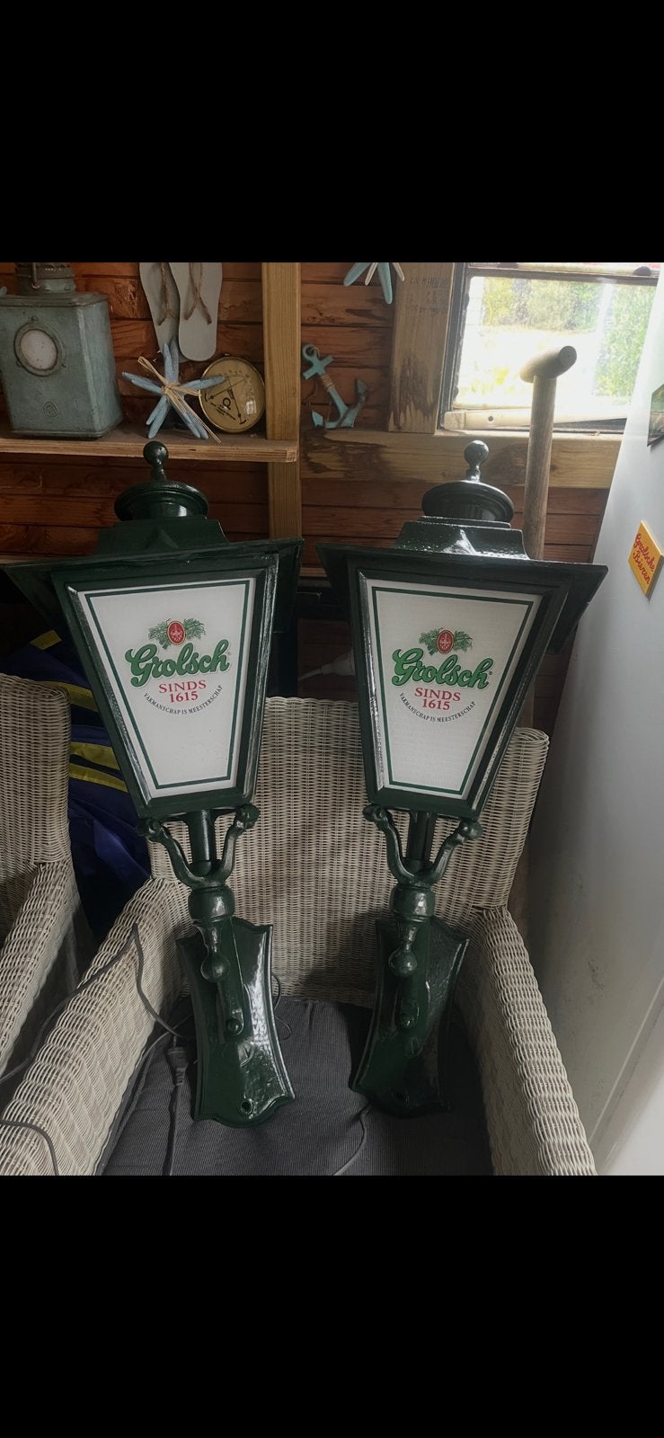Grolsch lantaarns/Grolsch lamp, Verzamelen, Ophalen, Zo goed als nieuw, Reclamebord, Plaat of Schild, Grolsch