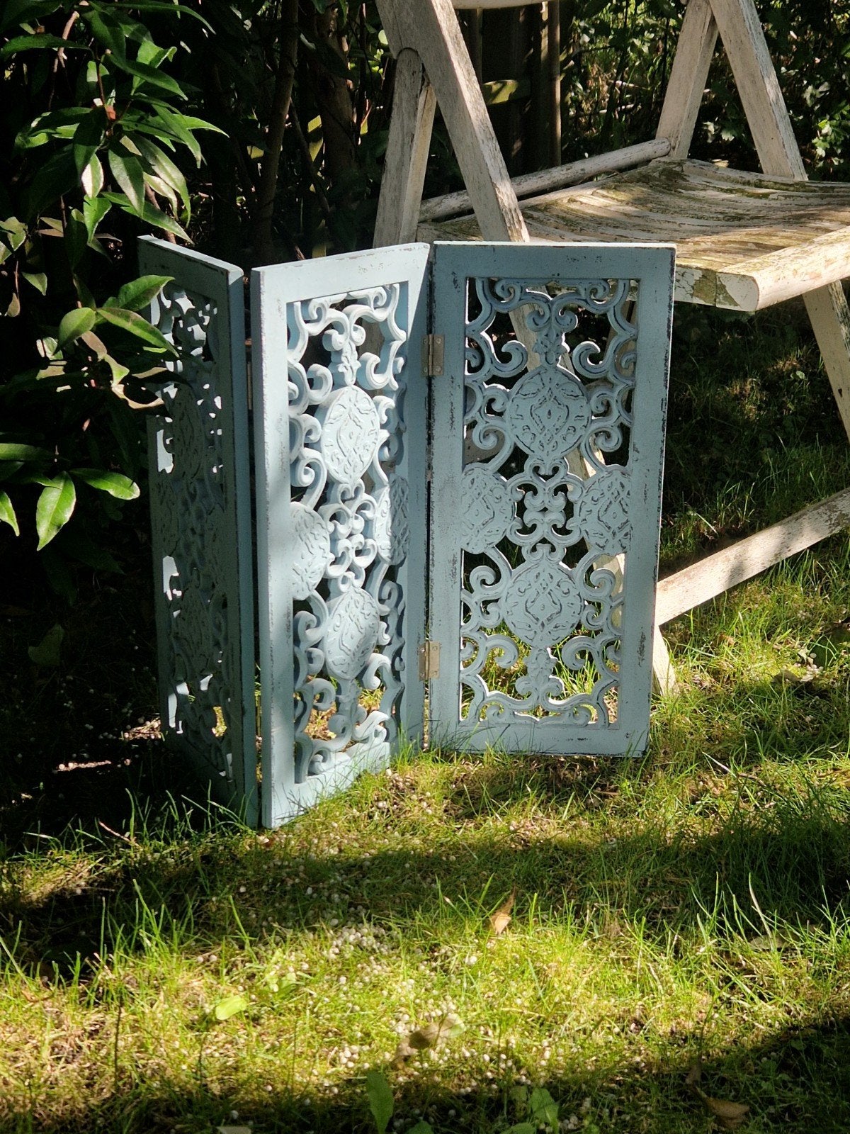 Decoratief kamerscherm/paneel - Hout, lichtblauw, Hout, Blauw, Ophalen of Verzenden, Gebruikt