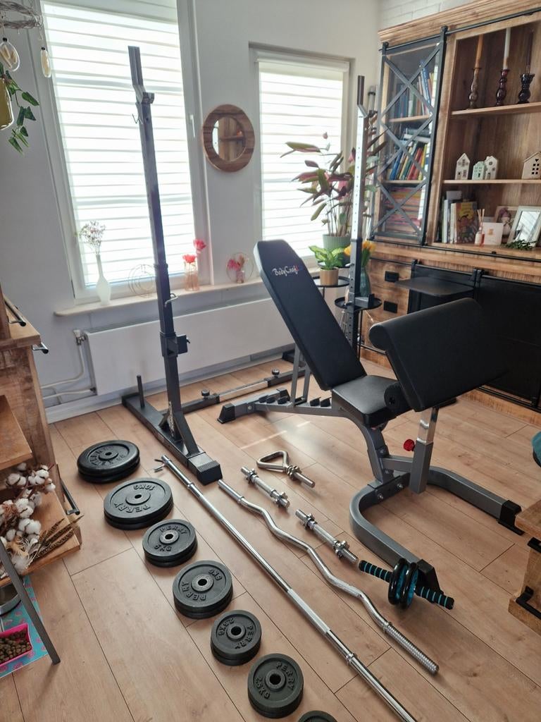 compleet fitness set, Ophalen, Zo goed als nieuw, Fitnessbank