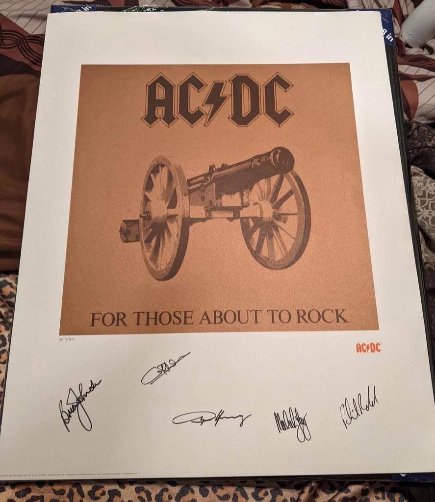 AC/DC gesigneerd litho, Ophalen of Verzenden, Nieuw, Poster, Artwork of Schilderij, Gesigneerd