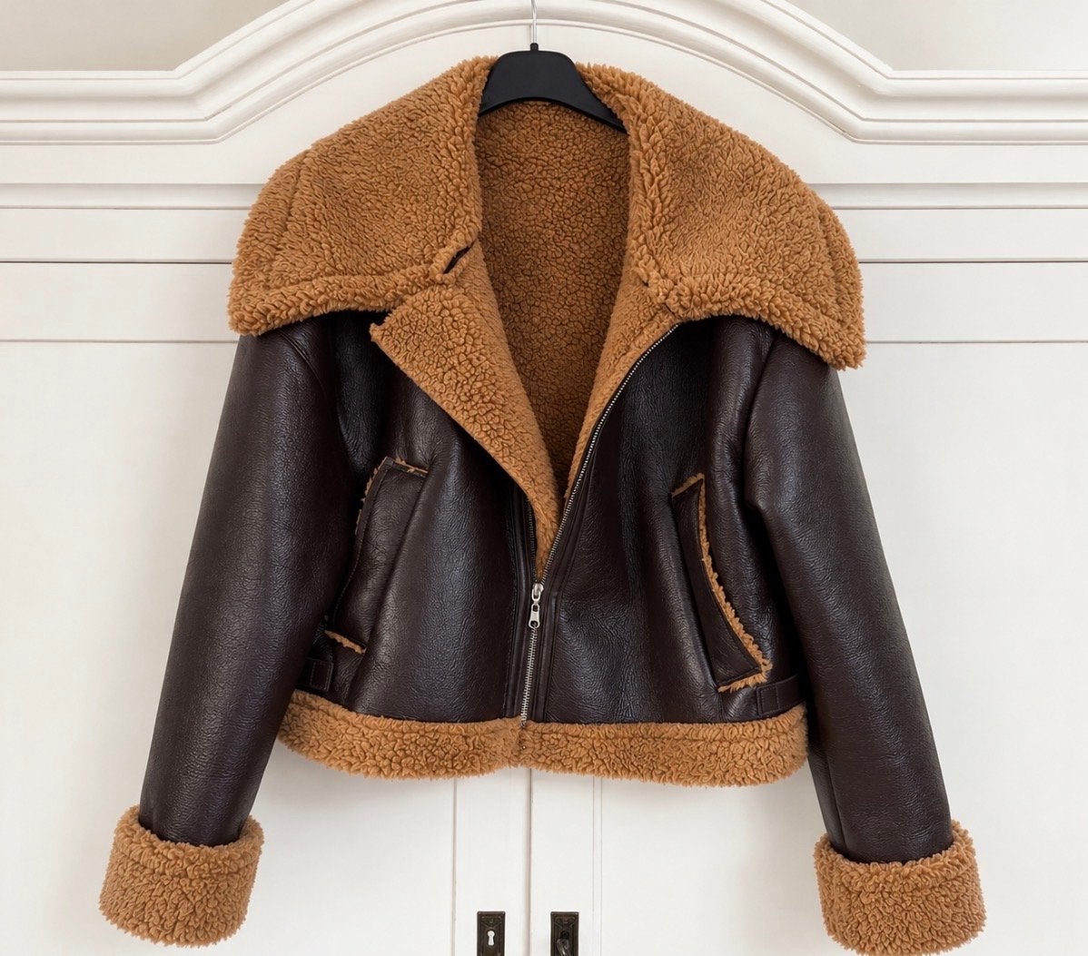 Bruine pilotenjas met teddy voering, Kleding | Dames, Ophalen of Verzenden, Zo goed als nieuw, Maat 36 (S), Bruin