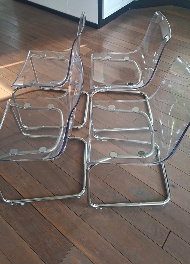 Ikea Tobias eetkamerstoelen 4x, Huis en Inrichting, Stoelen, Ophalen, Gebruikt, Wit, Vier