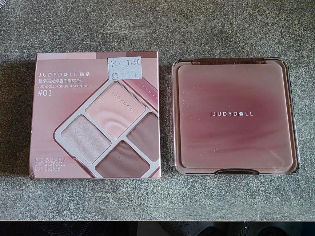 JUDYDOLL Highlight & Contour Palette #01 - Nieuw in doos, Overige kleuren, JUDYDOLL, Gehele gezicht, Onbekend