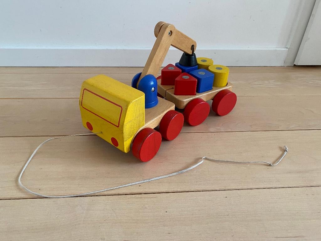 Ikea Mula auto / hijskraan, Kinderen en Baby's, Speelgoed | Houten speelgoed, Ophalen of Verzenden, Gebruikt