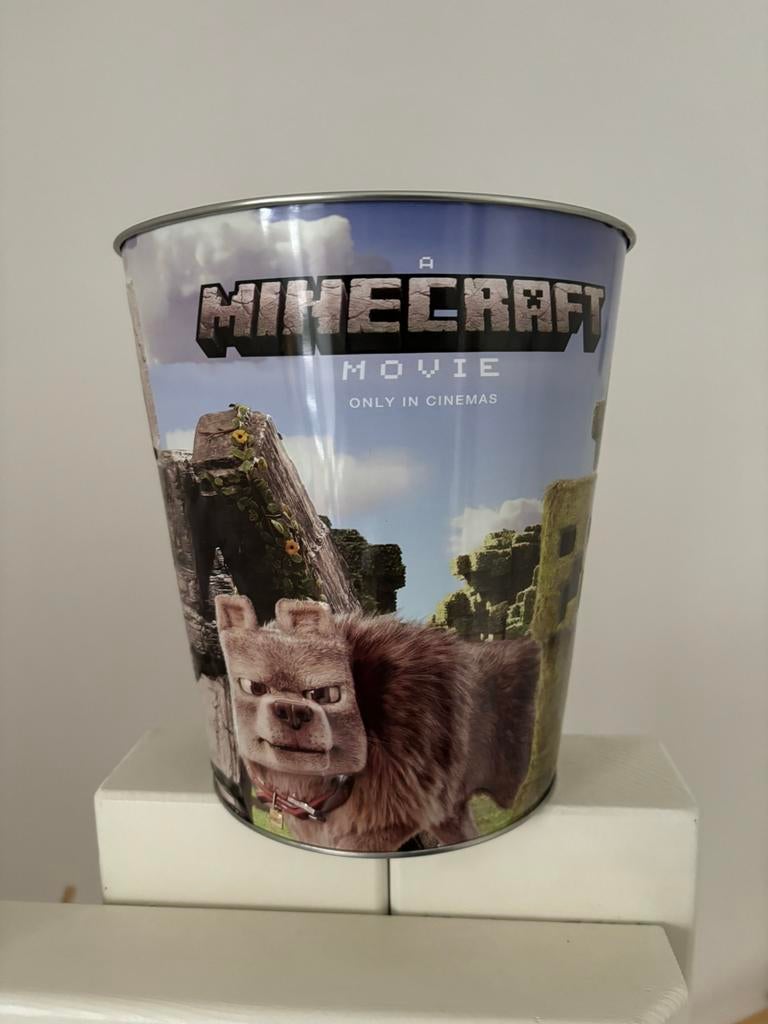 Minecraft popcorn bucket, Ophalen of Verzenden, Zo goed als nieuw, Overige thema's