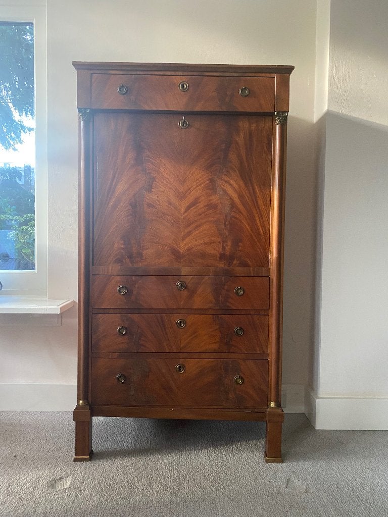 Antiek mahoniehouten secretaire . Empire -stijl, Antiek en Kunst, Ophalen