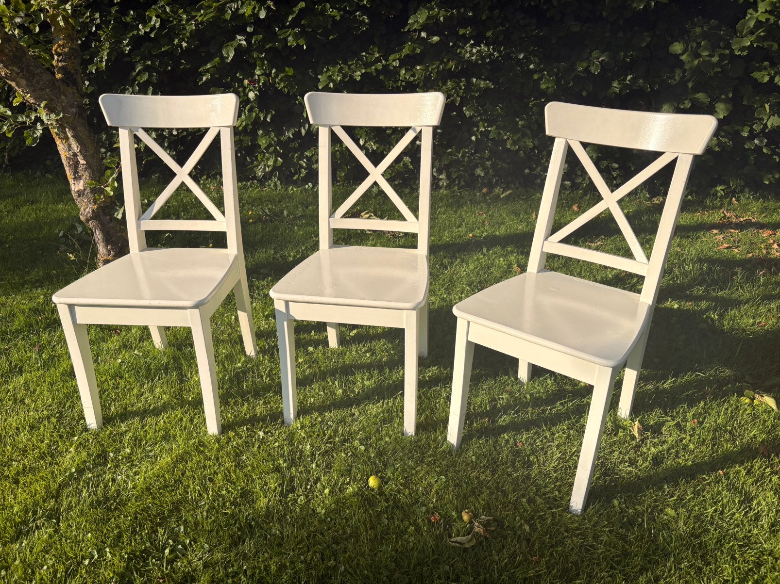 3 eetkamerstoelen / stoelen Ikea Ingolf SETPRIJS 😃, Huis en Inrichting, Stoelen, Ophalen, Gebruikt, Drie, Wit