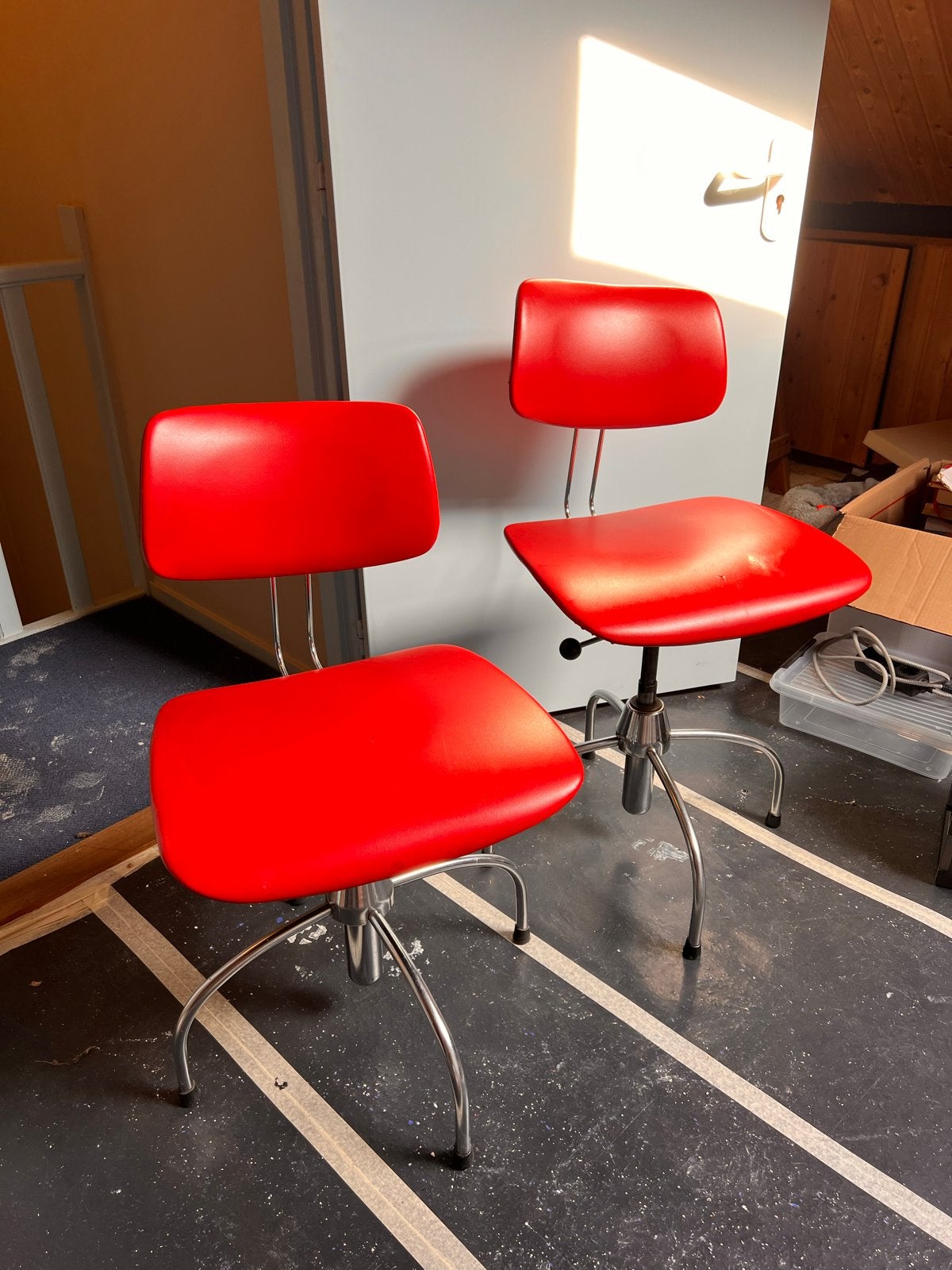 2x Drabert bureaustoel rood - Vintage design