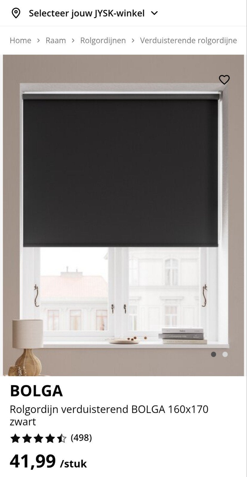 Rolgordijn verduisterend zwart NIEUW!! 160x170, Huis en Inrichting, Ophalen, Overige merken, 160 cm, Verduisterend