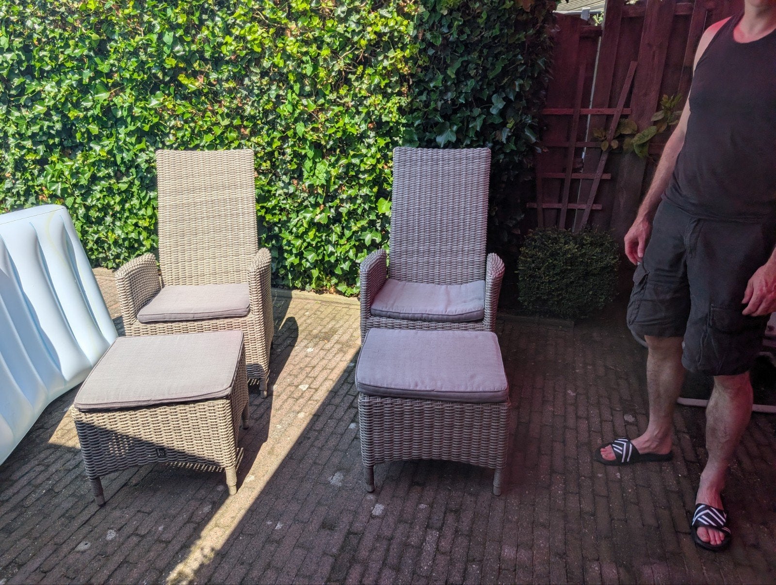 2 verstelbare Wicker tuinstoelen van Intratuin, Ophalen, Wicker