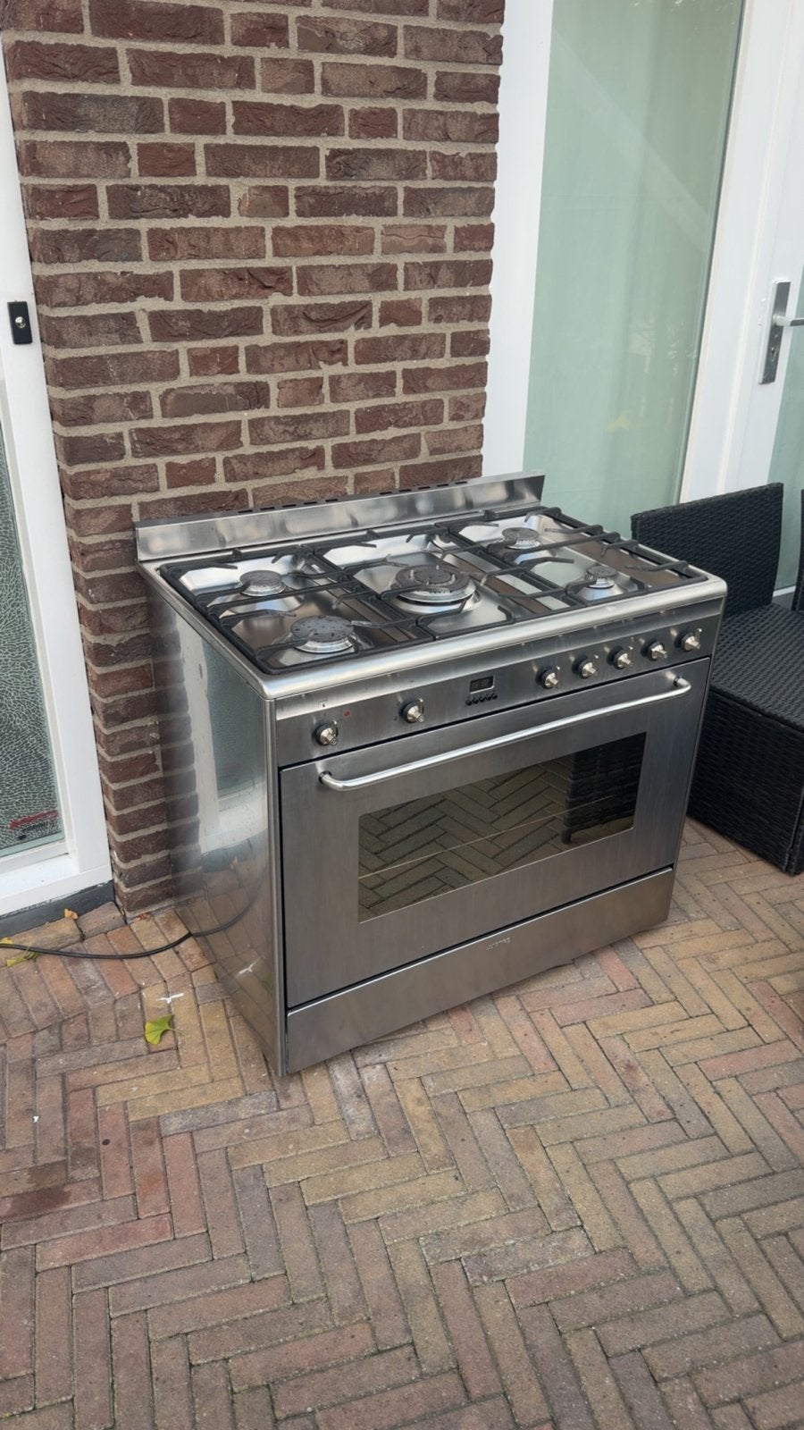 Vrijstaand fornuis met gasbranders en oven, Witgoed en Apparatuur, Gebruikt, 60 cm of meer, Gas, Vrijstaand