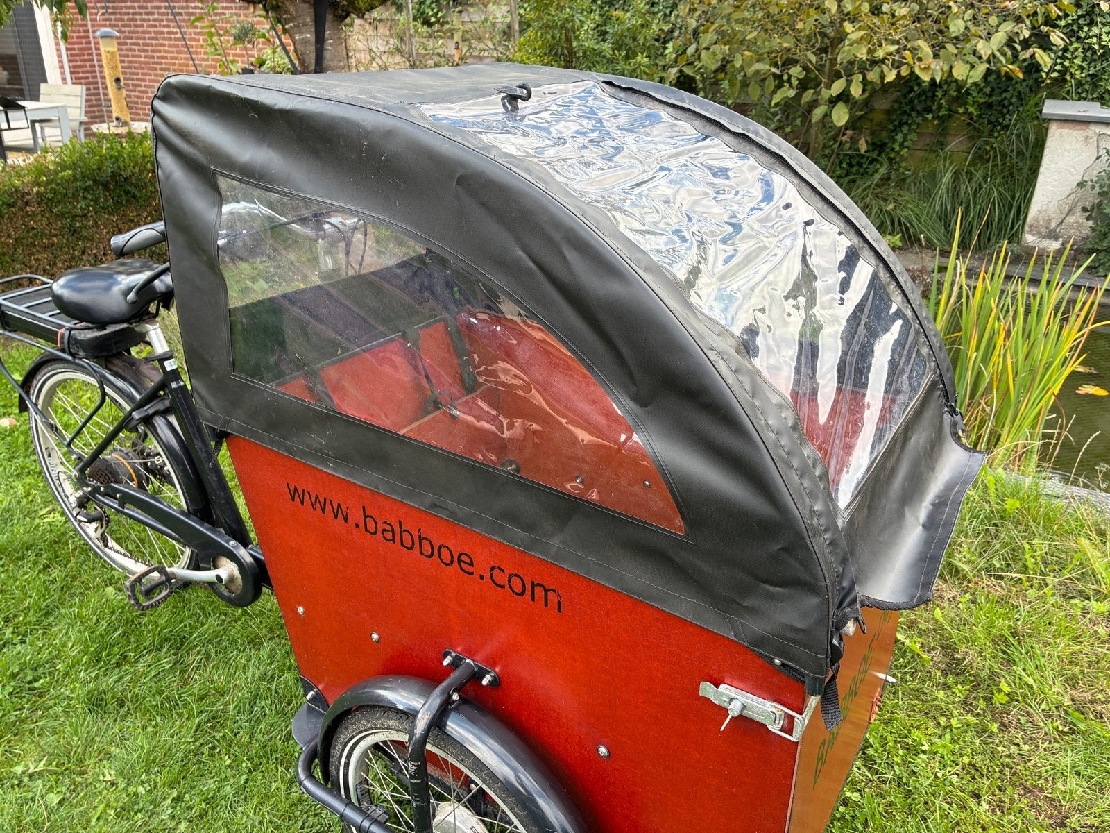 Elektrische Babboe Bakfiets met klep en Huif, Fietsen en Brommers, Gebruikt, Elektrisch, 2 kinderen, Ophalen