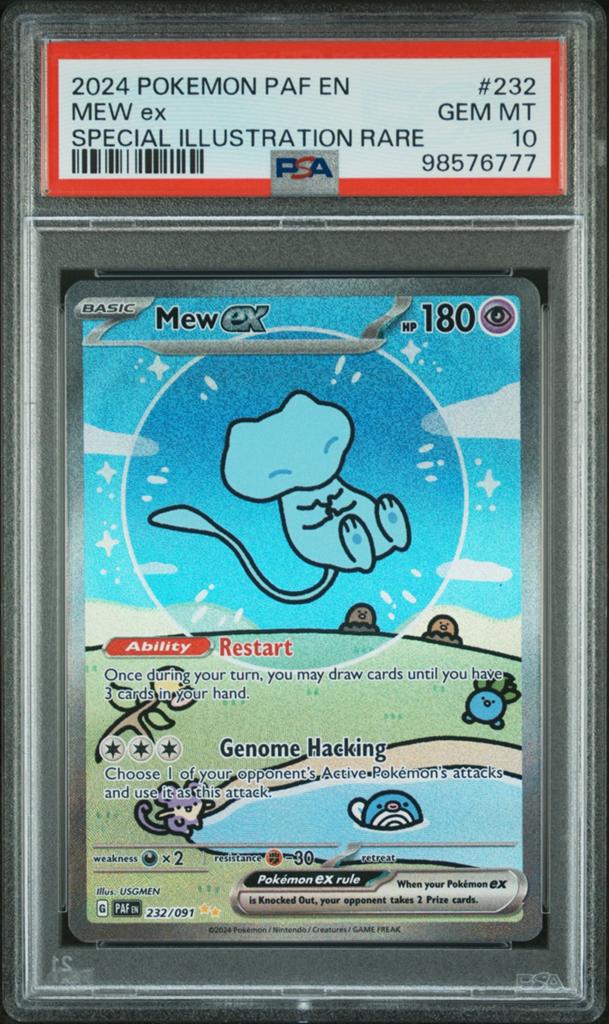 Pokemon Bubble Mew ex 232 PSA 10 Paldean Fates, Ophalen of Verzenden, Zo goed als nieuw