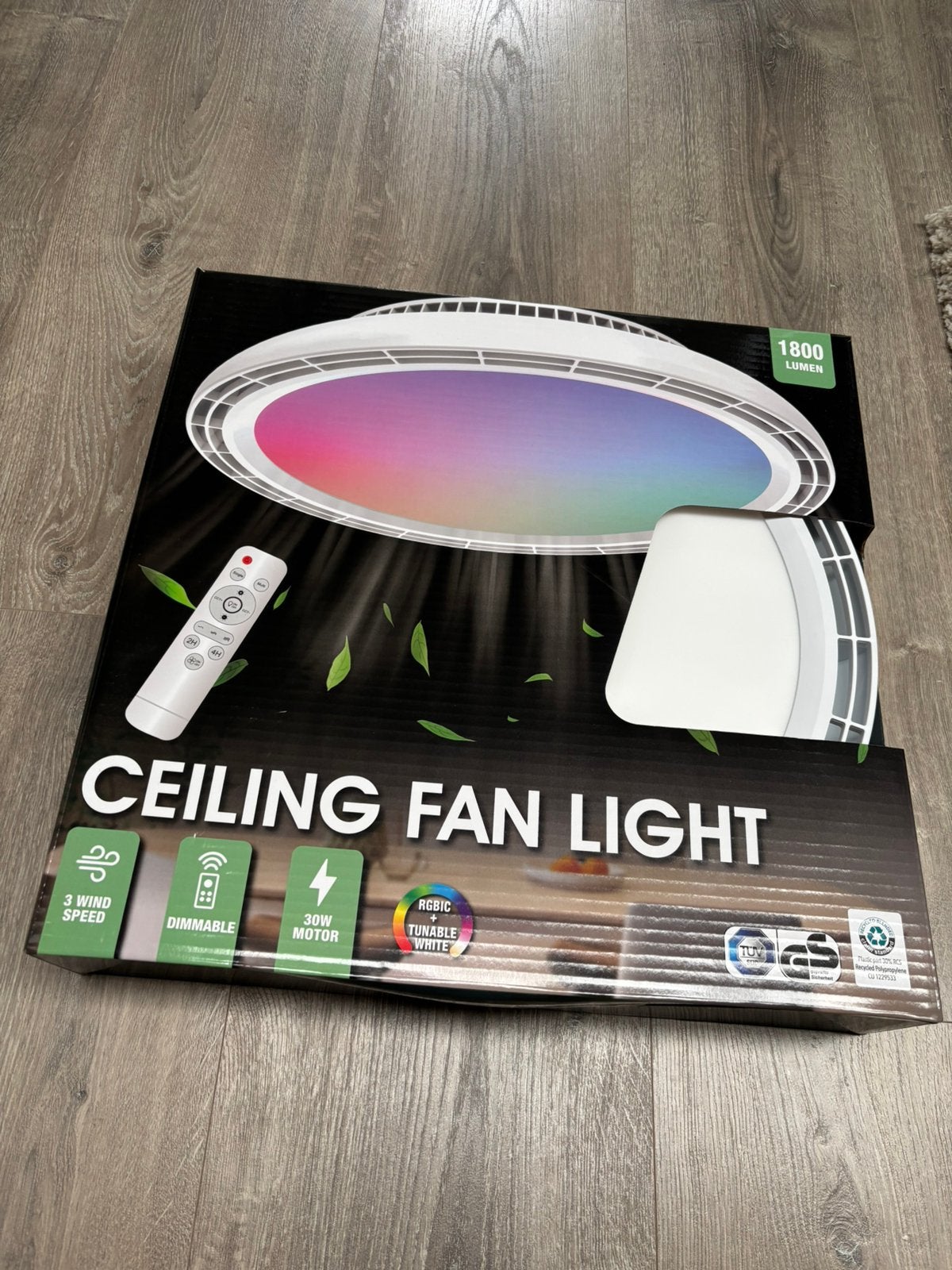Plafond ventilator met verlichting, Ophalen of Verzenden, Zo goed als nieuw, E27 (groot), Led-lamp