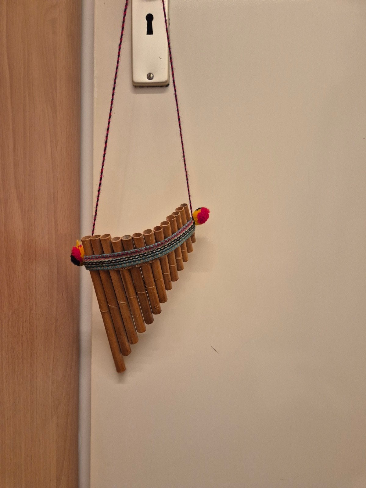 Mooie panfluit, handgemaakt, decoratief en bespeelbaar, Ophalen, Gebruikt