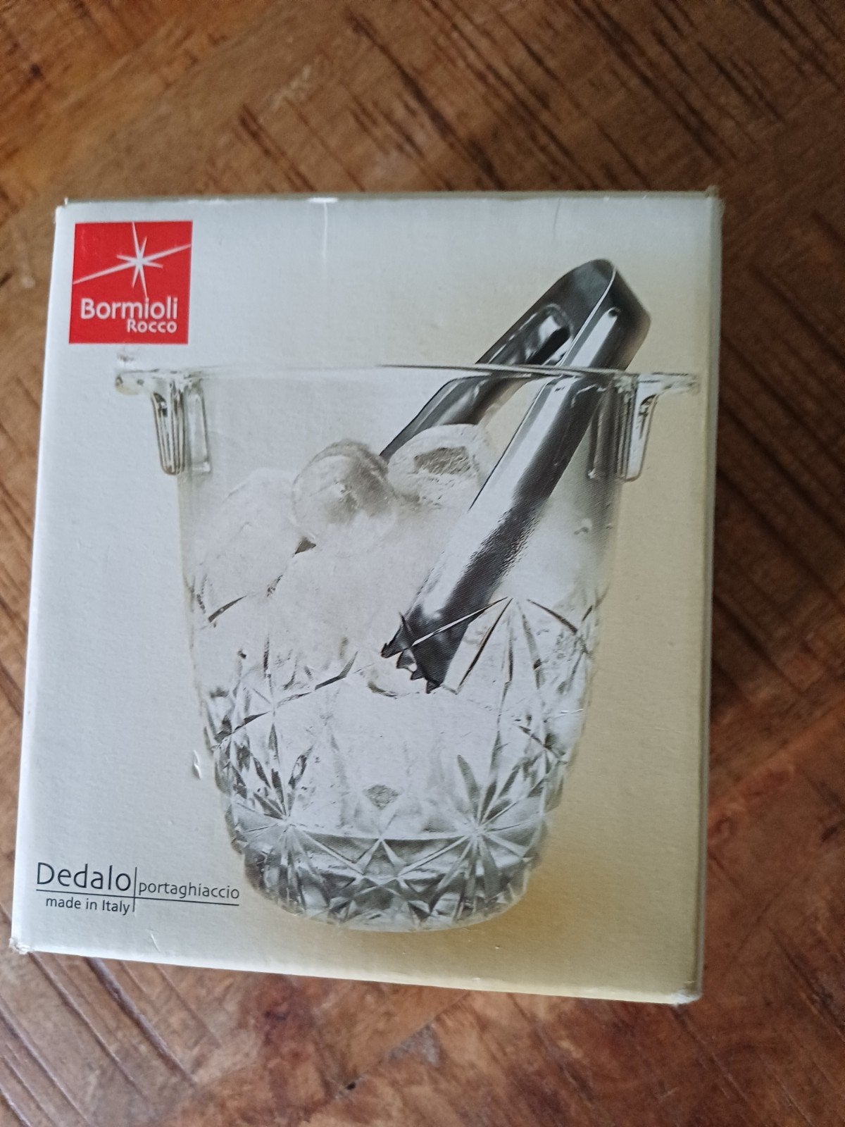 Bormioli Rocco Dedalo IJsemmer met Tang, Ophalen, Flessenkoeler, Glas, Nieuw