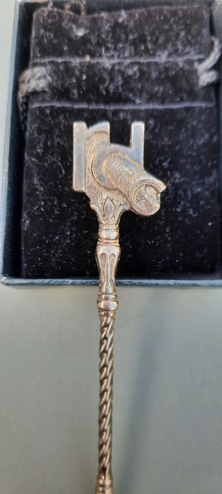Antieke zilveren herdenkingslepel met uilmotief, Antiek en Kunst, Ophalen of Verzenden, Zilver