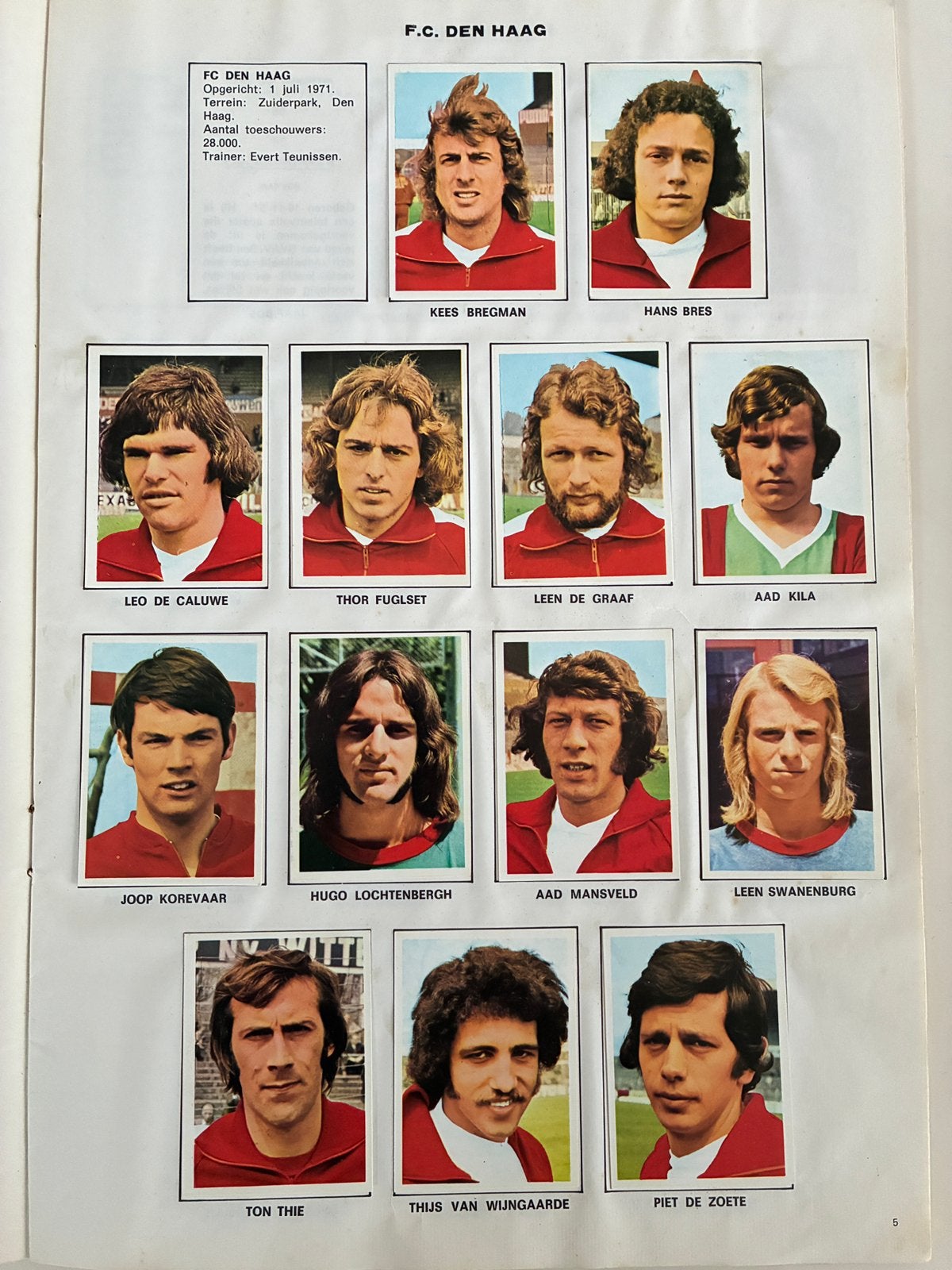 13 spelerskaarten ADO DEN HAAG seizoen 1973-1974, Verzamelen, Ophalen of Verzenden, Zo goed als nieuw, Spelerskaart