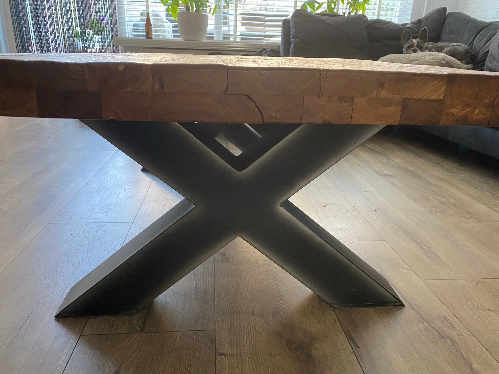 Salontafel 140x80x48 cm met 6,5cm dik blad, Ophalen, Gebruikt, 100 tot 150 cm, 50 tot 100 cm