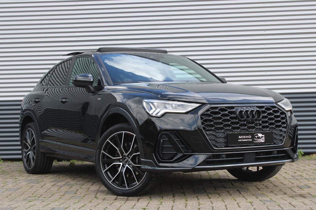 Audi Q3 Sportback 45 TFSI e 3x S-Line | Panoramadak| Camera, Auto's, Audi, Gebruikt, Leder en Stof, Zwart, Origineel Nederlands